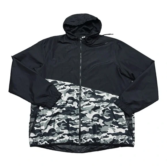 Russel Black Camo Windbreaker Size XL - Picture 1 of 12